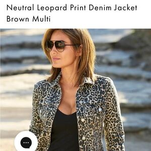 Boston Proper Leopard Denim Jacket